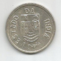 INDIA PORTUGUESE 1 RUPIA 1935 SILVER - Indien