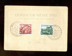 "DDR" 1953, Mi. 380/381 Zusammen Auf Messekarte Mit SSt. "LEIPZIG" (R2033) - Covers & Documents