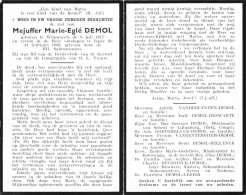 Doodsprentje / Image Mortuaire Marie-Eglé Demol Winnezele Ieper 1877-1960 - Obituary Notices