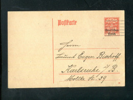 "DEUTSCHES REICH" 1920, Postkarte Mi. P 129 Gestempelt, Rueckseits Druckabklatsch (R2035) - Briefkaarten