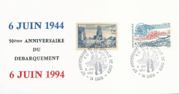 Lettre Avec Cachet Commémoratif 50ème Anniversaire De La Bataille De Caen - 06/06/1984 - Commemorative Postmarks