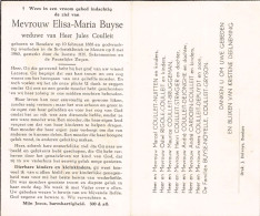 Doodsprentje / Image Mortuaire Elisa-Maria Buyse - Coulleit - Beselare Menen 1888-1960 - Obituary Notices