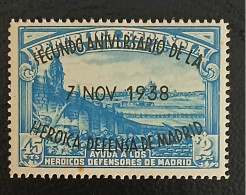 AÑO 1938 II ANIVERSARIO DE LA DEFENSA DE MADRID SELLO NUEVO VALOR CATALOGO 7,75 EUROS - Nuevos