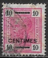 CRETE 1904-05 Austrian Office Stamps Of 1904 With Black Overprint 10 Centimes / 10 H Red With Shiny Lines Vl. 9 - Crète
