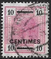 CRETE 1904-05 Austrian Office Stamps Of 1904 With Black Overprint Centimes / 10 H Rose With Shiny Lines Vl. 9 - Crete