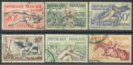 FRANCE - 1953, OLYMPIC GAMES, HELSINKI 1952 STAMPS COMPLETE SET OF 6, USED. - Oblitérés