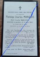 Image Religieuse Pieuse Madame Marquis Décédé à Guines En 1907. - Devotieprenten