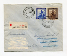 !!! CONGO BELGE, LETTRE RECO DE LEOPOLDVILLE KALINA DE 1946 POUR NEW YORK - Cartas & Documentos