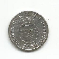 SAO TOME AND PRINCIPE PORTUGAL 2$50 ESCUDOS 1939 SILVER - Sao Tome En Principe