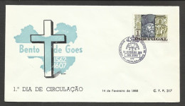 Portugal FDC 1968 Bento De Goes Soldat Et Missionnaire Cachet Ponta Delgada Azores Açores - FDC