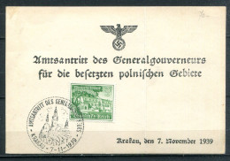 ALLEMAGNE - KRAKAU - 7.11.1939 - Amtsantritt Des Genaralgouverneurs - Gouvernement Général