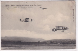 Nice (06) Carte écrite Pendant Le Grand Meeting D'aviation "aéroplanes Latham, Wright Et Voisin..." Au Champ D'aviation - Transport (air) - Airport