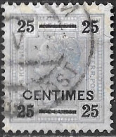 CRETE 1904-05 Austrian Office Stamps Of 1904 With Black Overprint 25 Centimes / 25 H Greyblue With Shiny Lines Vl.10 - Crète