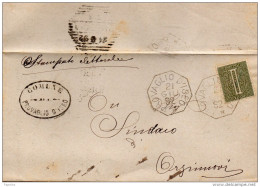 1892 LETTERA CON ANNULLO  OTTAGONALE PROVAGLIO D' ISEO BRESCIA - Mint/hinged