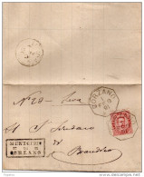 1891  LETTERA CON ANNULLO  OTTAGONALE CORZANO BRESCIA - Storia Postale