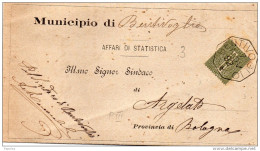 1892  LETTERA CON ANNULLO  OTTAGONALE BENTIVOGLIO BOLOGNA - Marcophilie