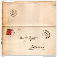 1890  LETTERA CON ANNULLO  OTTAGONALE BASTIGLIA MODENA - Storia Postale