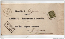 1888  LETTERA CON ANNULLO  OTTAGONALE CORZANO BRESCIA - Marcophilia