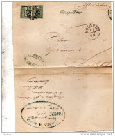 1881    LETTERA CON ANNULLO IN CORSIVO  CRESPELLANO  BOLOGNA - Marcofilía