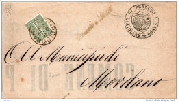 1878   LETTERA CON ANNULLO IN CORSIVO  PRADURO E SASSO BOLOGNA - Marcofilía