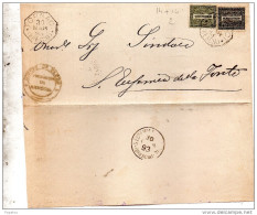 1893 LETTERA CON ANNULLO  OTTAGONALE FORNACI  BRESCIA - Poststempel
