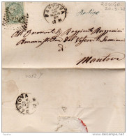 1872 LETTERA CON ANNULLO  IN CORSIVO RODIGO MANTOVA - Marcofilía