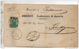 1891 LETTERA CON ANNULLO  OTTAGONALE CORZANO BRESCIA - Marcofilía