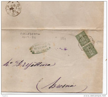 1884 LETTERA CON ANNULLO  OTTAGONALE COLLEBEATO BRESCIA - Storia Postale