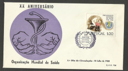 Portugal 1968 FDC Organisation Mondiale De La Santé OMS Cachet Lisbonne World Health Organization WHO Lisbon Pmk - WGO