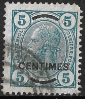 CRETE 1904-05 Austrian Office Stamps Of 1904 With Black Overprint Centimes / 5 H Green Without Shiny Lines Vl.12 - Creta