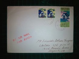 JAPON (NIPPON), Enveloppe Envoyée Par Avion à Buenos Aires, Argentine Avec Une Variété De Timbres-poste De Maisons Color - Gebraucht