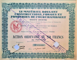 Le Matériel Roulant, Constructions, Forges Et Fonderies De Fourchambault - 1922 - Paris - Spoorwegen En Trams