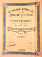 Construction D'appareillages Et De Spécialités électriques (1923) - Paris - Altri & Non Classificati