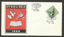 Sao Tome Et Principe Portugal Cachet Commémoratif Journée Du Timbre 1968 St Thomas & Principe Stamp Day Postmark - Dag Van De Postzegel
