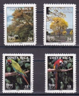 COSTA RICA 1990 - ARBOLES Y AVES - PAJAROS - AMERICA UPAEP - YVERT 536/539** - Papagayos