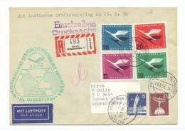 DL/54 Deutschland   Umschlag 1956 LUFTPOST RECO - Lettres & Documents