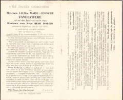 Doodsprentje / Image Mortuaire Laura Vandevivere - Molein Wijtschate Ieper 1897-1946 - Obituary Notices