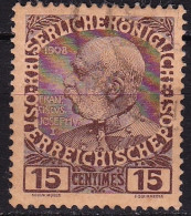CRETE 1908-14 Austrian Office Glossy Paper 15 Centimes Brown Vl.19 - Crete