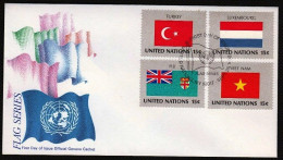 FDC/ONU/New York/Flags/Drapeaux (n34) TURKEY-LUXEMBOURG-FIJI-VIETNAM - FDC
