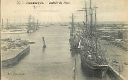 59 - Dunkerque - Entrée Du Port - Animée - Bateaux - Voiliers - Correspondance - CPA - Voir Scans Recto-Verso - Dunkerque