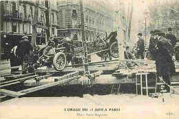 75 - Paris - L'Orage Du 15 Juin à Paris - Place St Augustin - Animée - Automobiles - Etat Coupée à Droite - CPA - Voir S - Autres & Non Classés