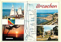 33 - Arcachon - Multivues - Voile - Blasons - Flamme Postale - Bassin D'Arcachon - CPM - Voir Scans Recto-Verso - Arcachon