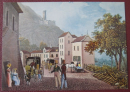 Martigny (VS) -  Künstlerkarte (Johann David Grundmann): Martigny 1830 Poststation - Martigny