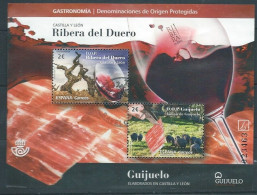 ESPAGNE SPANIEN SPAIN ESPAÑA 2018 M/S D.O.P. CASTILLA Y LEÓN- RIBERA DEL DUERO USED ED HB5251 YT F4992-93 MI B313-5287-8 - Used Stamps