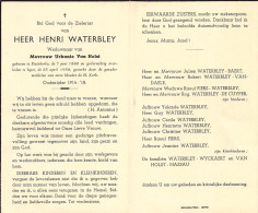 Doodsprentje / Image Mortuaire Henri Waterbley - Van Holst - Duinkerke Dunkerque Ieper 1880-1958 - Todesanzeige
