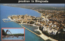72497072 Biograd Rutschbahn Badestrand Hafen Fliegeraufnahme Croatia - Kroatien