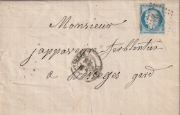 Lettre De Avignon à Besseges LAC - 1849-1876: Période Classique