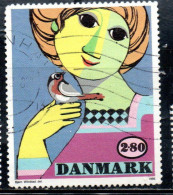 DANEMARK DANMARK DENMARK DANIMARCA 1986 PAINTING BY BJON WIINBLAD 2.80k USED USATO OBLITERE' - Used Stamps