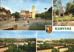 72496836 Karvina Teilansichten Siedlung Wohnblocks Platz Turm Gedenkstein Karvin - Czech Republic