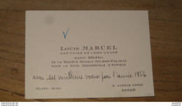 Carte De Visite : Louis MARCEL, Capitaine Au Long Cours,  DAKAR - 1954 ........ PHI ....... E2-93a - Cartoncini Da Visita
